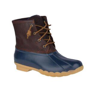 Sperry Women's Sperry Top-Sider Saltwater Duck Boot Navy/Brown Size 10 NEW